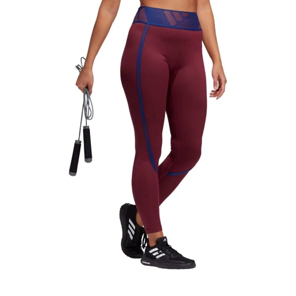 Adidas Leggings Women's XS Training Tight Tech Fit Adilife Wine Navy New